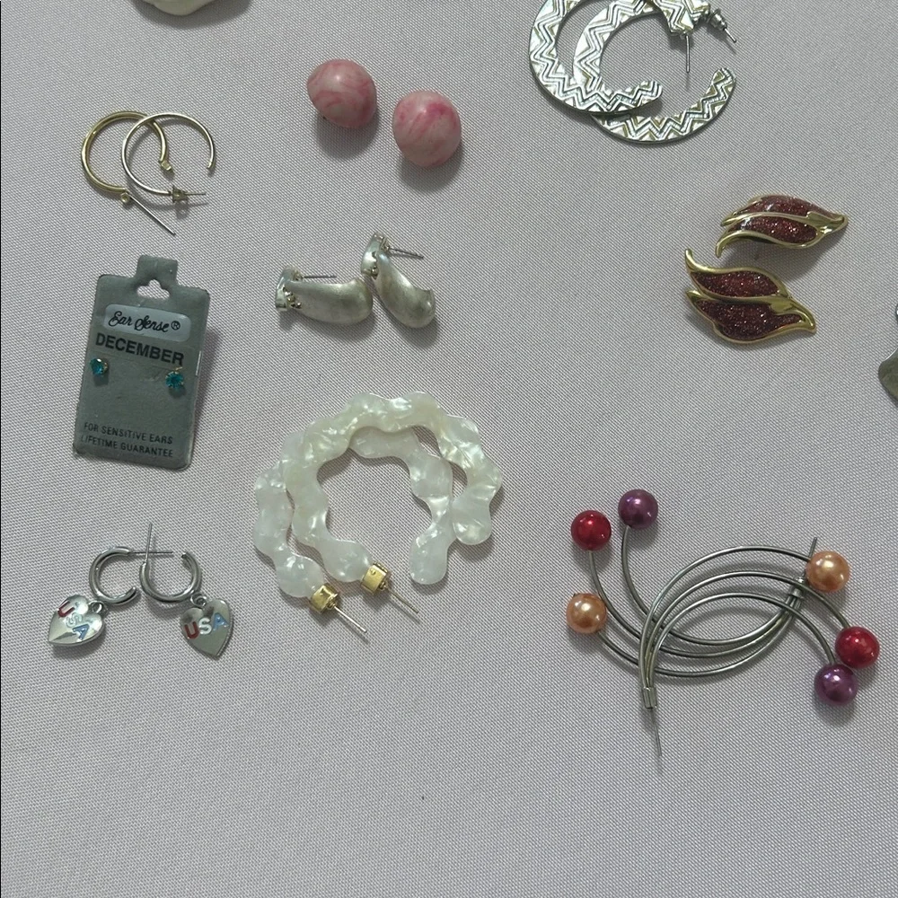 Assorted Women’s Colorful Hoop and Stud Earring Set - Mixed Colors